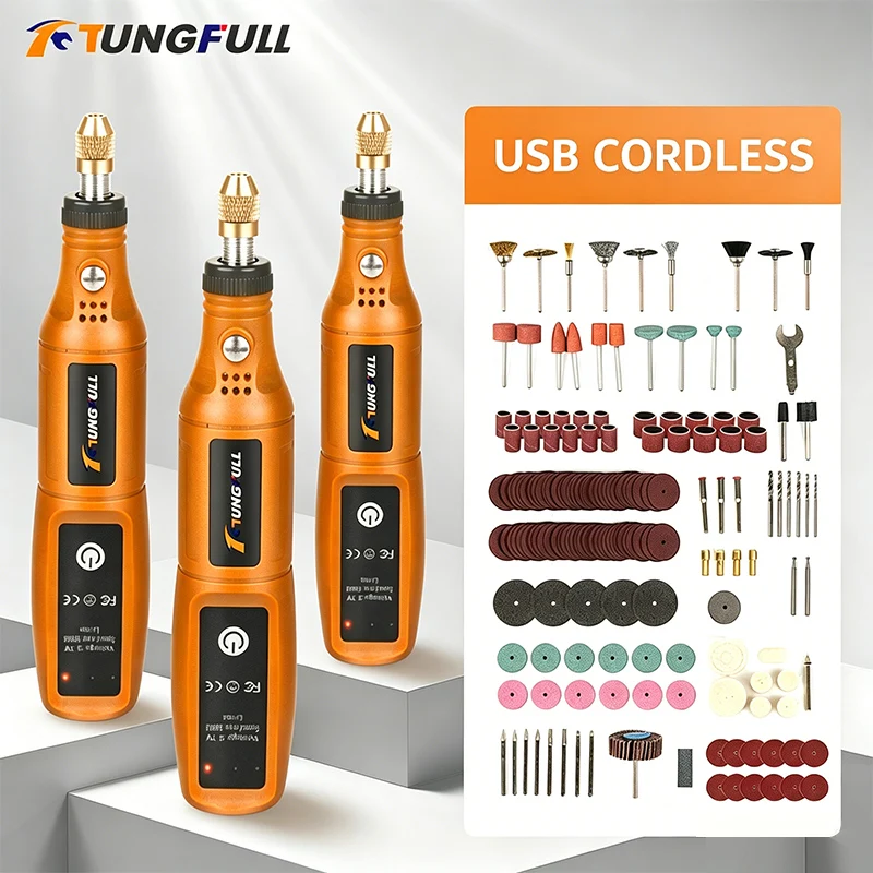 Power Tools Brand - TUNGFULL Mini Electric Grinder Wireless Rechargeable